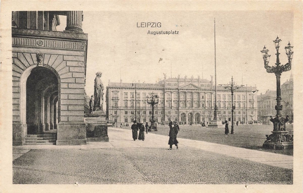 AK Leipzig (04103) Leipzig - Augustusplatz, gelaufen am 23.10.1917 (Leipzig)