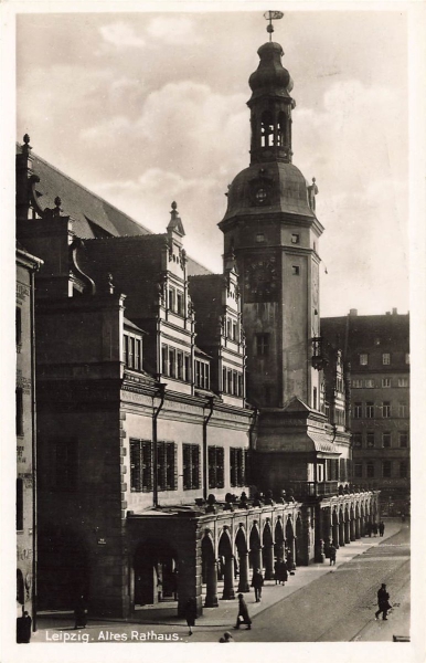 AK Leipzig (04103) Leipzig, Altes Rathaus, gelaufen am 22.07.41 (Leipzig)