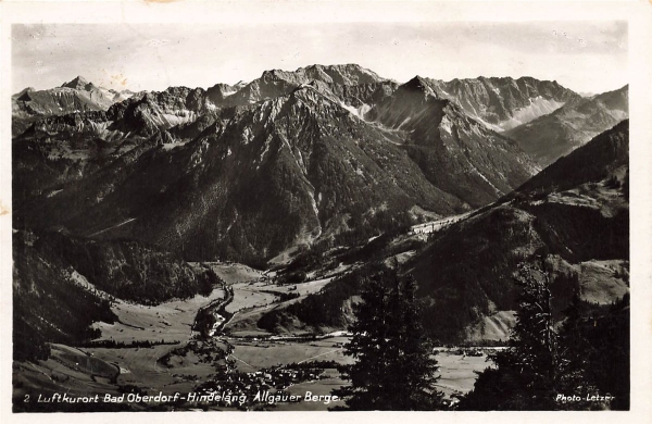 AK Bad Oberdorf (87541) Bad Oberdorf-Hindelang - Allgäuer Berge, gelaufen am 05.06.1937 (Hindelang)