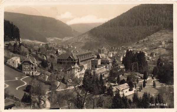 AK Bad Wildbad (75323) Ortsansicht, gelaufen am 27.07.1937 (Bad Wildbad)
