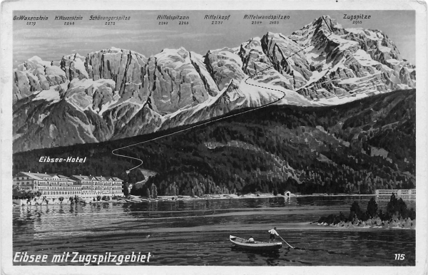 AK Garmisch-Partenkirchen (82467) Eibsee mit Zugspitzgebiet, n. gelaufen