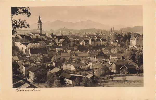 AK Traunstein (83278) Ortsansicht, n. gelaufen