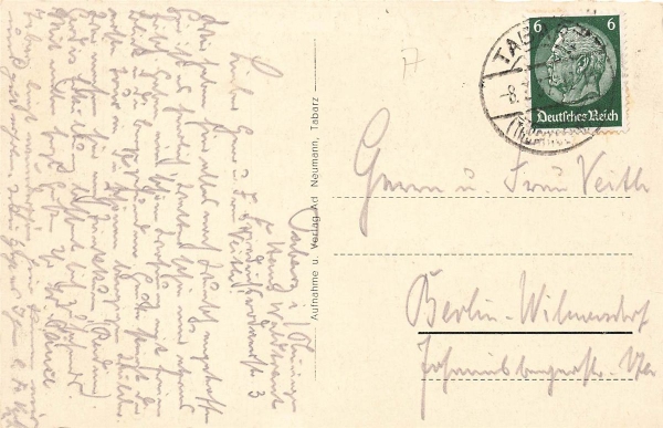 AK Tabarz (83471) Thür. Wald mit Inselberg, gelaufen am 08.07.1937 (Tabarz)
