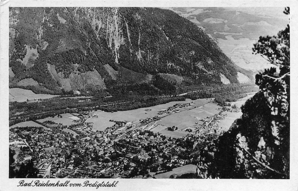 AK Bad Reichenhall (83435) Bad Reichenhall vom Predigtstuhl, Feldpost, gelaufen am 27.01.1944 (Bad Reichenhall)