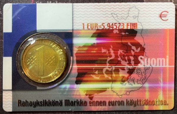 CoinCard Finnland - 1996 - "1 Markka" Sehr Selten !!!!