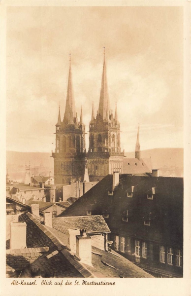 AK Kassel (34117 ), Alt Kassel - Blick auf die Martimstürme, n. gelaufen