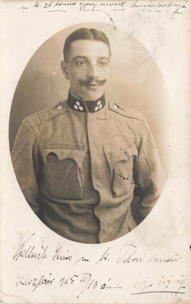 AK Österr. / Ungarischrische Offizier , 1 .Weltkrieg, gelaufen am 15.04.13