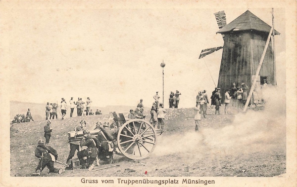 AK "An der Front", Gruss vom Truppenübungsplatz, gelaufen am 17.07.1917