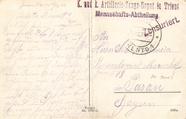 AK Osterreich / Ungarische Arnmee, Österreichischer Möserbatterie, gelaufen