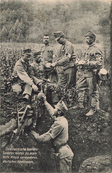 AK 1.WK, Ung / Österreich Armee, "Österreich Sanitäts-Soldaten...", n. gelaufen