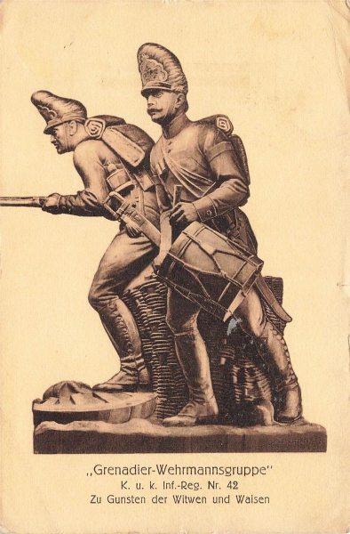 AK 1.WK, Ung / Österr. Armee, "Grenadier-Wehrmannsgruppe", gelaufen am  21.04.1917