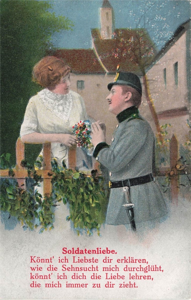 AK Künstlerkarte, 1.WK, Ung / Österreich Armee, "Soldatenliebe", n. gelaufen