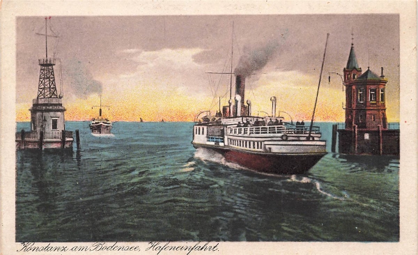 AK Konstanz (78462), Hafeneinfahrt, n. gelaufen