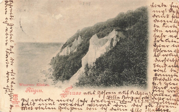 AK Stralsund (18439), Wissower Klinken auf Rügen, gelaufen am 23.07.1938
