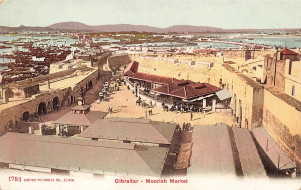 AK Gibraltar (GB-GX11 1AA), Moorish Markt, n. gelaufen
