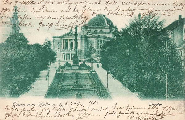 AK Haale a.S. (06108),"Gruss aus Haale", Bahnpost, gelaufen am 20.06.1904