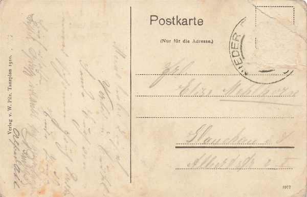 AK Sebnitz (01851), Gruß vom Tanzplan gelaufen