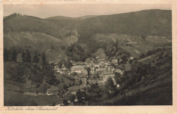 AK Schwarzatal (98744), Katzhütte oberes Schwarzatal, gelaufen am 17.03.1933