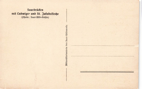 AK Saarbrücken (66111), Saarbrücken mit Lud. u. St.Jatobsk., n. gelaufen