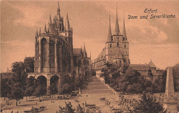 AK Erfurt (99084), Dom und Serverikirche, n. gelaufen