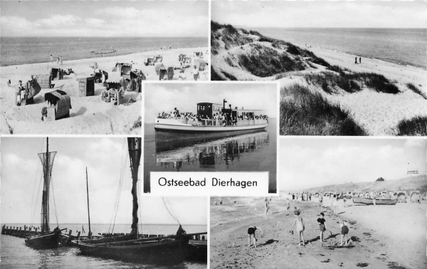 AK Dierhagen (18347), Mehrbildkarte, Ostseeb.Dierhagen, gelaufen 12.03.1952