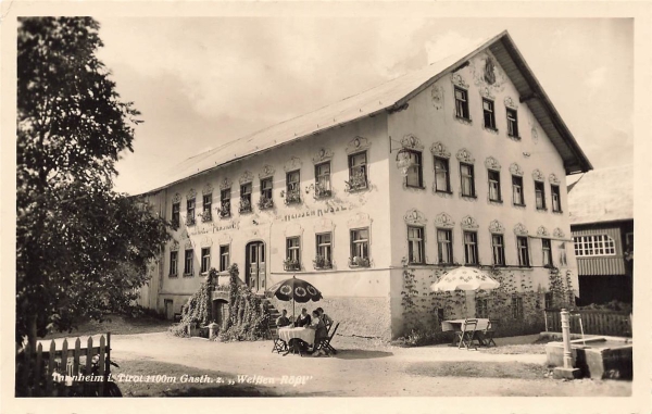 AK Tannberg (6675), Tannheim o. Tirol 100m, Gasth. z. "Weißen Rößl", n. gelaufen