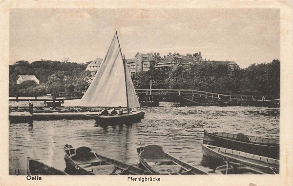 AK Celle (29221), Celle Pfenningbrücke, n. gelaufen