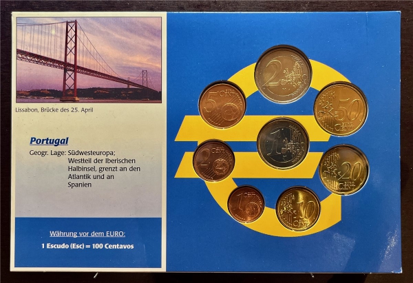 KMS - Portugal 2002 - EURO-Motivsatz, 0.01-2.00 € im Folder