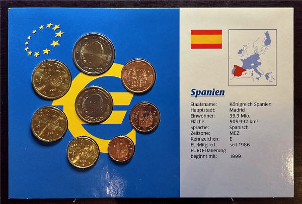 KMS - Spanien - EURO-Motivsatz - 0.01-2.00 € im Folder