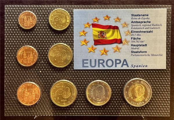 KMS - Spanien 2003 - EURO-Motivsatz - ("auf Folie verschweißt")