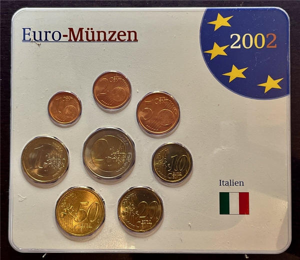 KMS - Italien 2002 - KMS-Satz, "Euro-Münzen", ("ungeöffnet")