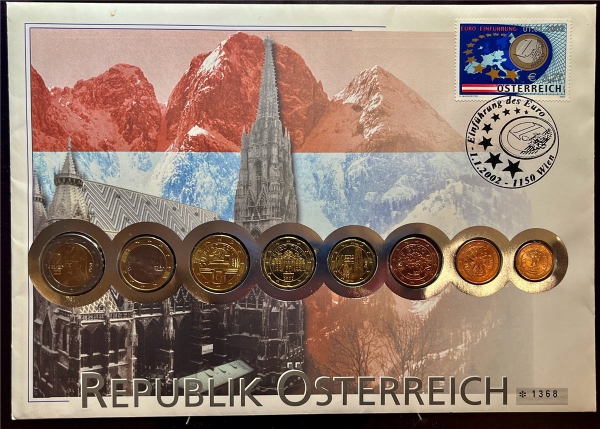 Numisbrief - Österreich 2002 - KMS-Satz - im Folder, limitiert, (ungeöffent)
