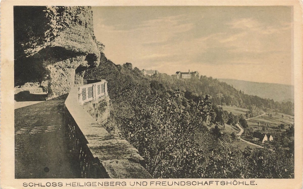 AK-Heiligenberg (88633), Schloss Heiligenberg und Freundschaftshöhle, n. gelaufen