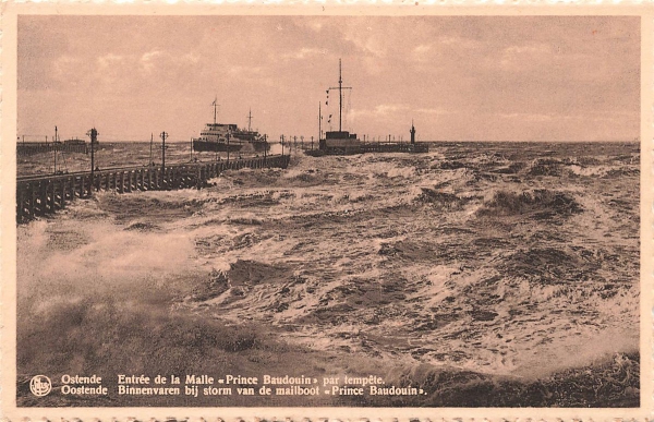 AK Ostende (B-8400), Entre de la Malle, n. gelaufen