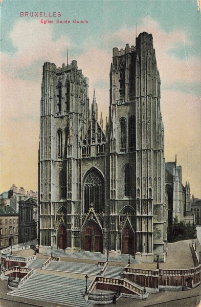 AK Bruxelles (B-1000), Eglise Sainte Gudule, gelaufen am 17.06.1913