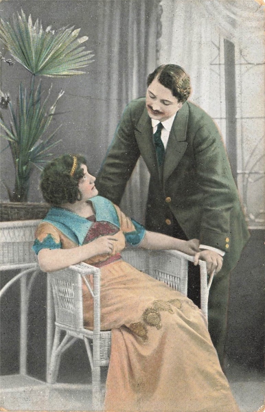 AK Motivkarte, "Liebespaar", Feldpost, gelaufen am 03.07.1916