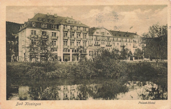 AK Bad Kissingen (	97688), Palast-Hotel, gelaufen am 28.06.1920