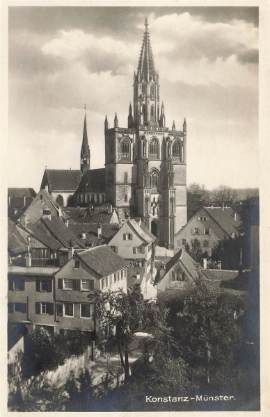 AK Konstanz (78462), Konstanz- Münster, gelaufen am 01.01.1928
