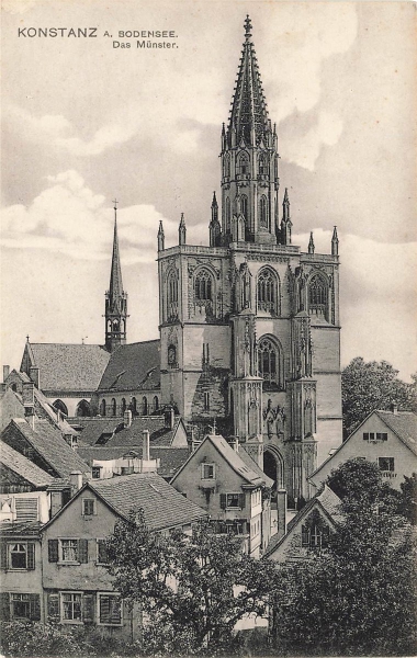 AK Konstanz (78462), Konstanz, Das Münster, gelaufen am 01.10.1910