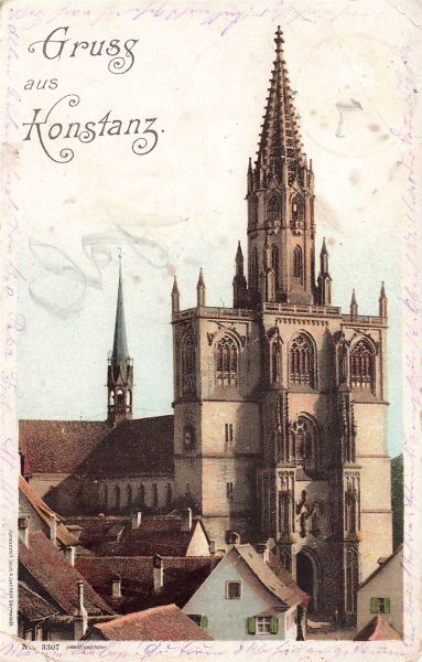 AK Konstanz (78462), Gruß aus Konstanz, gelaufen am 15.10.1901