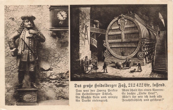 AK Motivkarte, "Das große Heidelberger Faß", n. gelaufen
