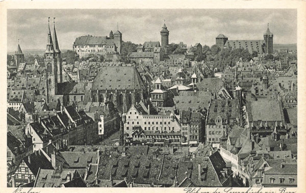 AK Nürnberg (83435), Blick von der Sonnenbrücke, n. gelaufen