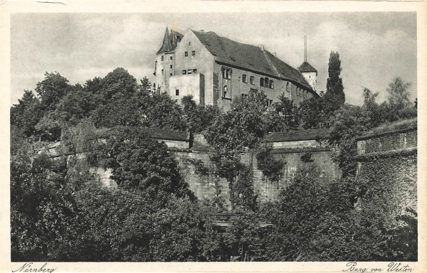 AK Nürnberg (83435), Burg von Westen, n. gelaufen