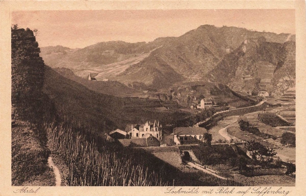 AK Saffenburg (53508), Lohmühle mit Blick auf Saffenburg, n. gelaufen