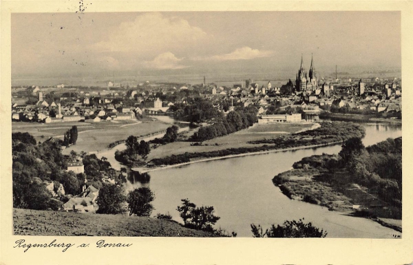 AK Regensburg (93047), Regensburg a. Donau, gelaufen 10.04.1933