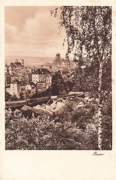 AK Passau (94032), Ortsansicht, gelaufen