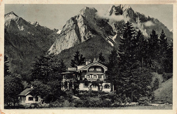 AK Grainau (82491),Haus Ingeborg Untergrainau, gelaufen