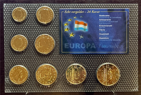 KMS - Luxemburg 2006 - EURO-Motivsatz - vergoldet ("auf Folie verschweißt")