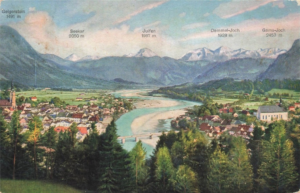AK Bad Tölz (83646), Gesamtansicht vom Lalvarienberg, gelaufen