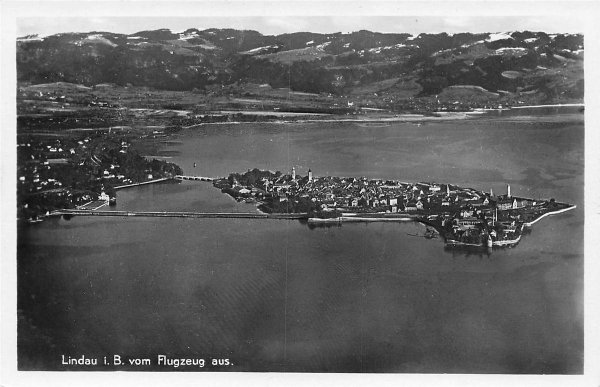 AK Lindau (88131), vom FLugzeug aus, n. gelaufen
